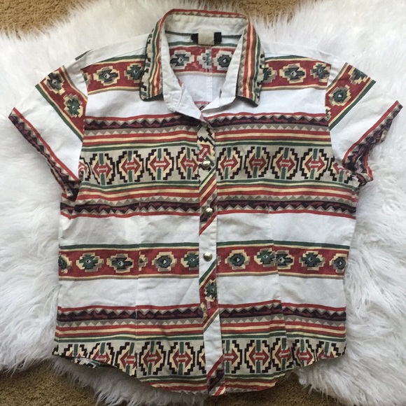 Vintage Tops - BUY1GET1 // Southwestern Button Down Shirt